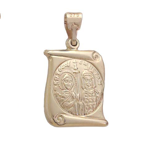 Δίχρωμο Χρυσό Φυλαχτό Κ14 Με Δύο Όψεις